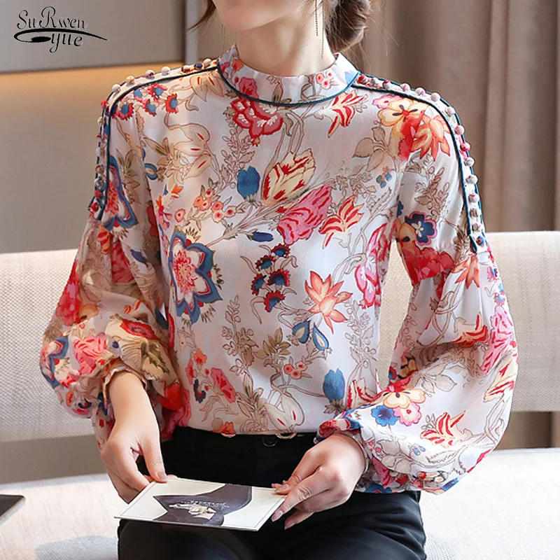 

Blusas Mujer De Moda 2022 Autumn Long Sleeve Women Blouse Shirts Blouse Women Print Chiffon Shirt Tops Clothes New Blusa 16590