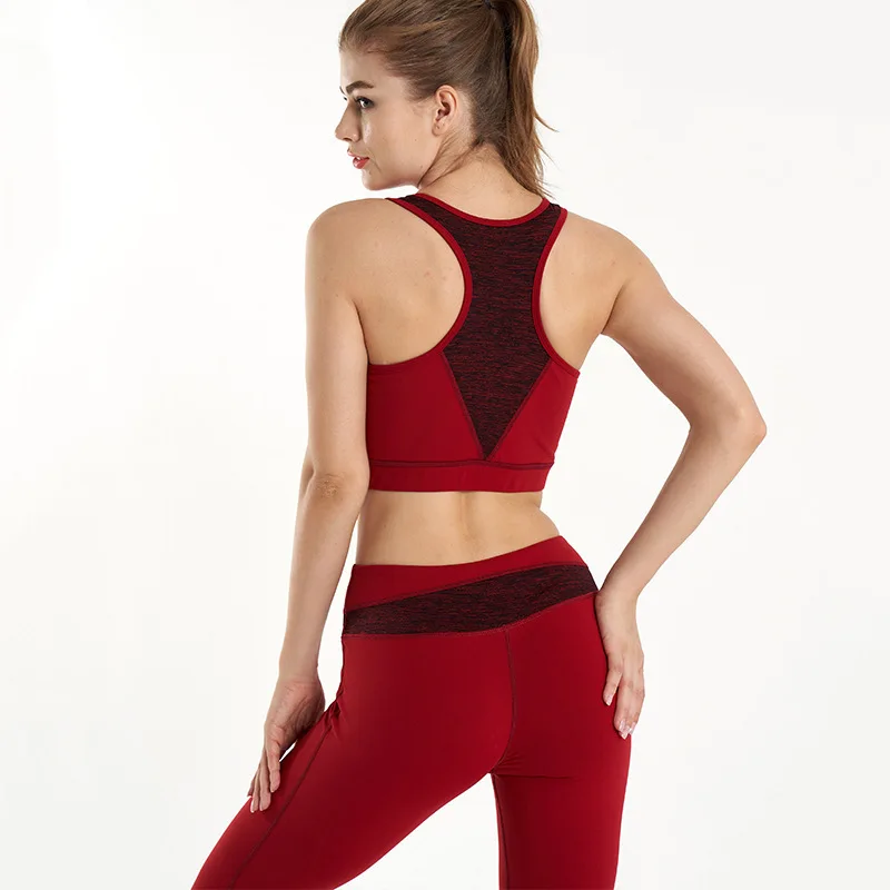 

Women yoga suit sexy quick dry sports running women gym wear bra pants two piece set