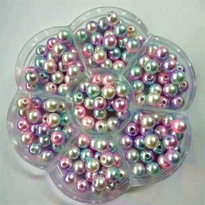 

4mm 5mm 6mm 8mm 12 Color wtraight holes round imitation plastic pearl beads DIY for needlework accessories & Jewelry Making