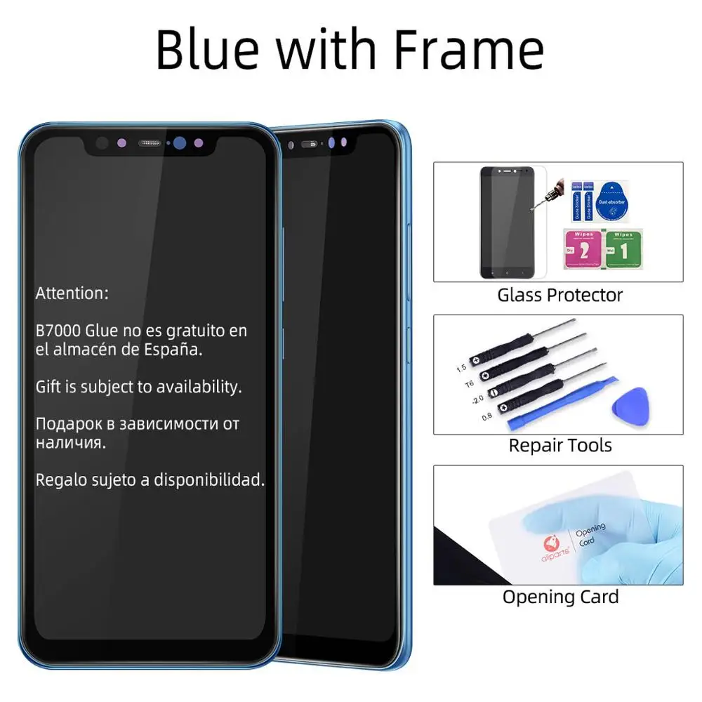 6,2" AMOLED ЖК-дисплей для Xiaomi Mi 8 экран отпечаток пальца издание в Mi8 ЖК-дисплей сенсорный с рамкой Замена - Цвет: Blue with Frame