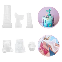 transparent silicone molds geometry bear unicorn horn mermaid tail mould animal aromatherapy candle making form decoration tools