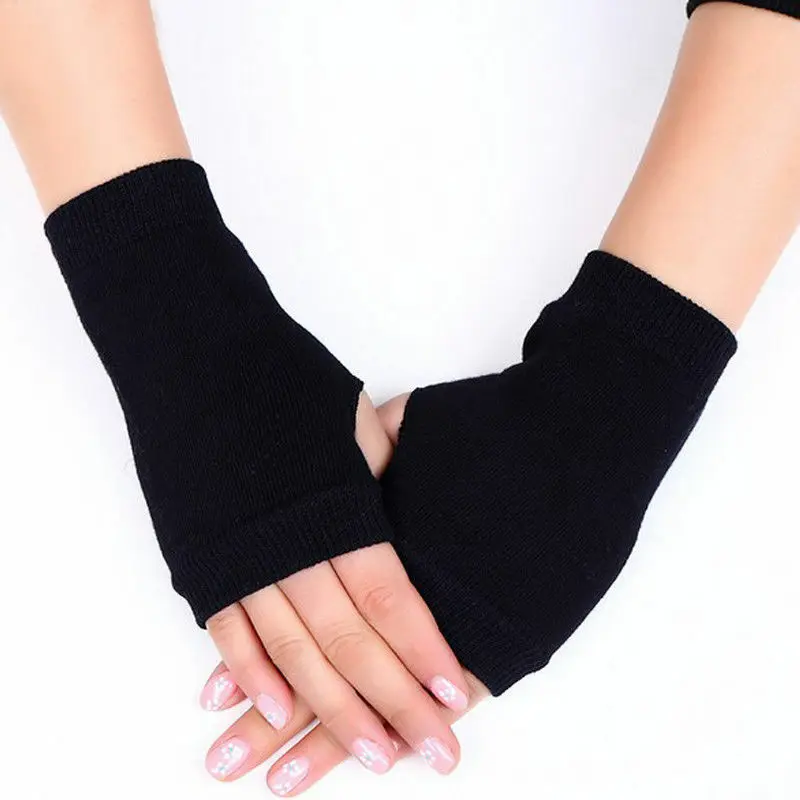 1 Pair Winter Women Cashmere Warmer Gloves Long Unisex Men Arm Crochet Knitting Cotton Mitten Fingerless Fashion | Аксессуары для