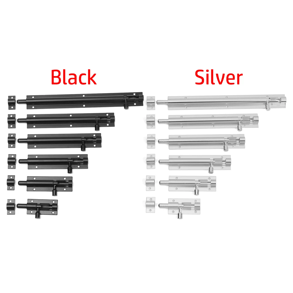 Дверная защелка из алюминиевого сплава 2/3/4/5/6/8 дюймов черный/серебристый|Дверные