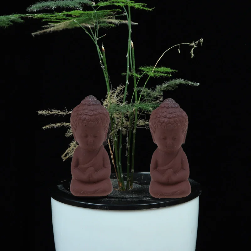 Керамическая миниатюрная Милая статуя Будды фигурка монаха креативная