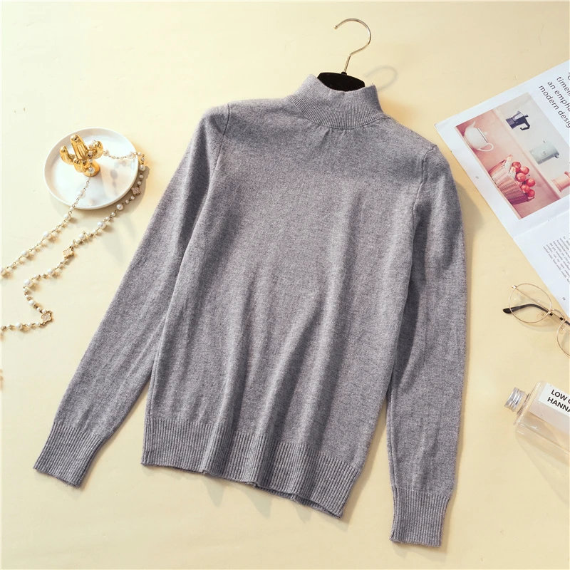 0 3 осень зима водолазка вязаный женский сладкий и пуловеры Тонкий толстый черный