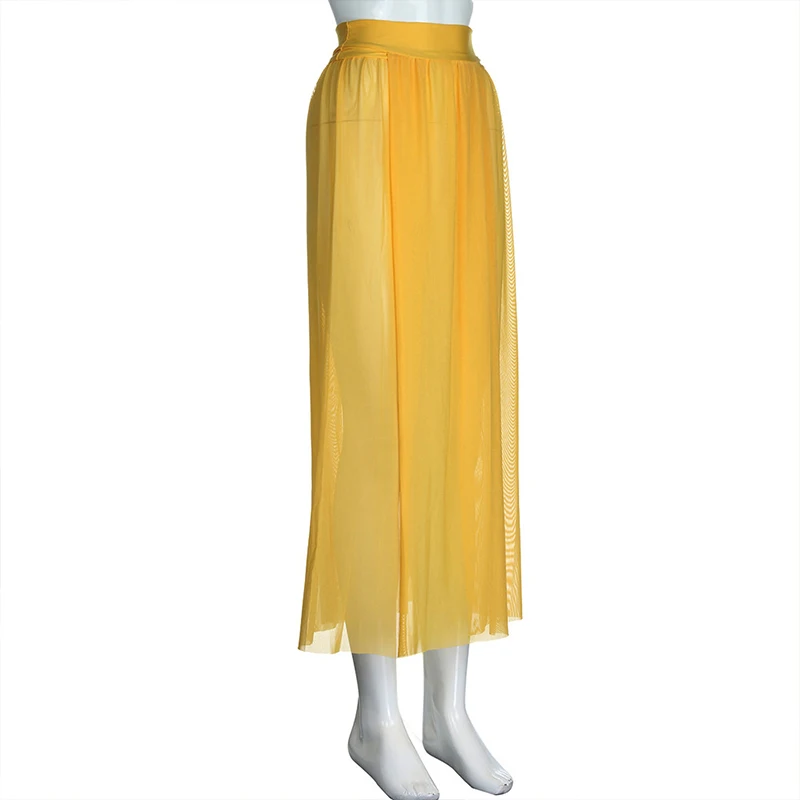 Новинка летняя сексуальная женская Пляжная накидка шифоновая длинная юбка в