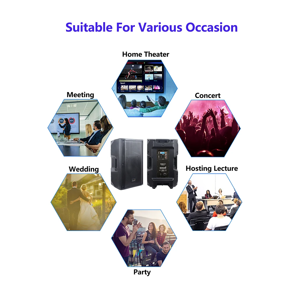 Профессиональная 15-дюймовая акустическая система PA DJ DSP мощностью 4500 Вт динамик