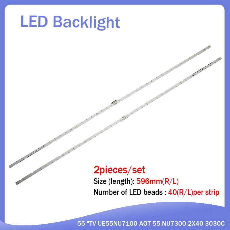 10 PCS LED Backlight strip for UE55NU7100 UE55NU7300 UE55NU7170 UE55NU7105 UE55NU7120 UE55NU710C STS550AU9 HG55NJ678 UE55NU7400