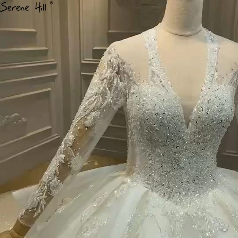 Роскошное свадебное платье цвета слоновой кости с v-образным вырезом 2021 длинным