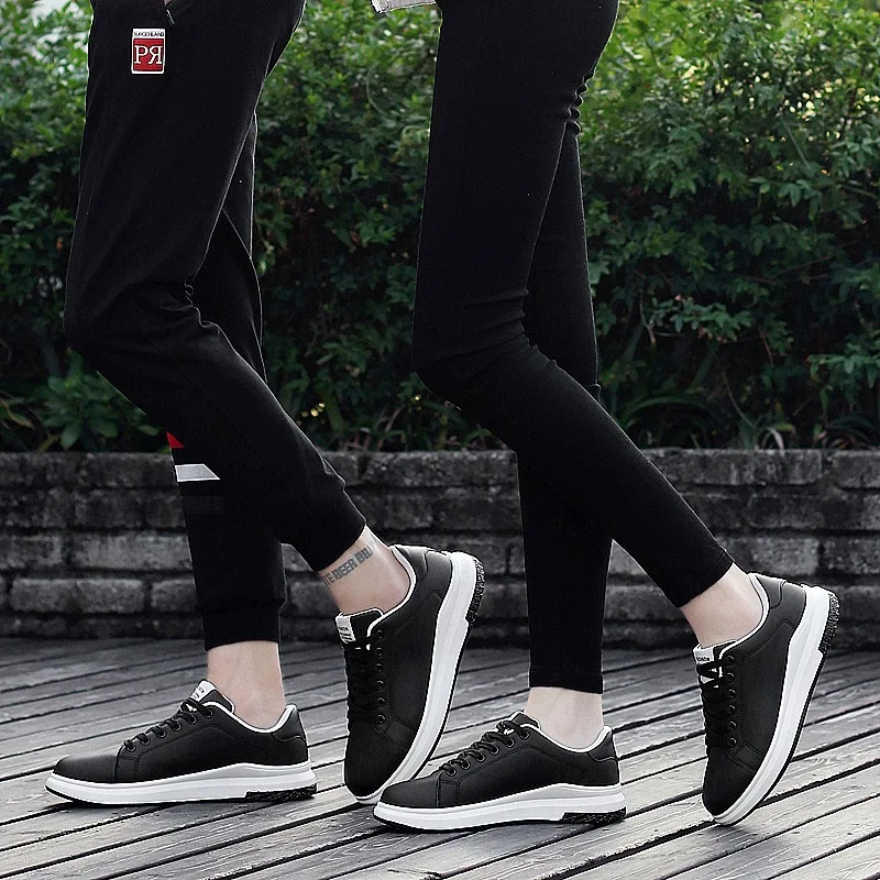 Большой Размеры женские кроссовки Сезон осень Кожаные светильник белые с