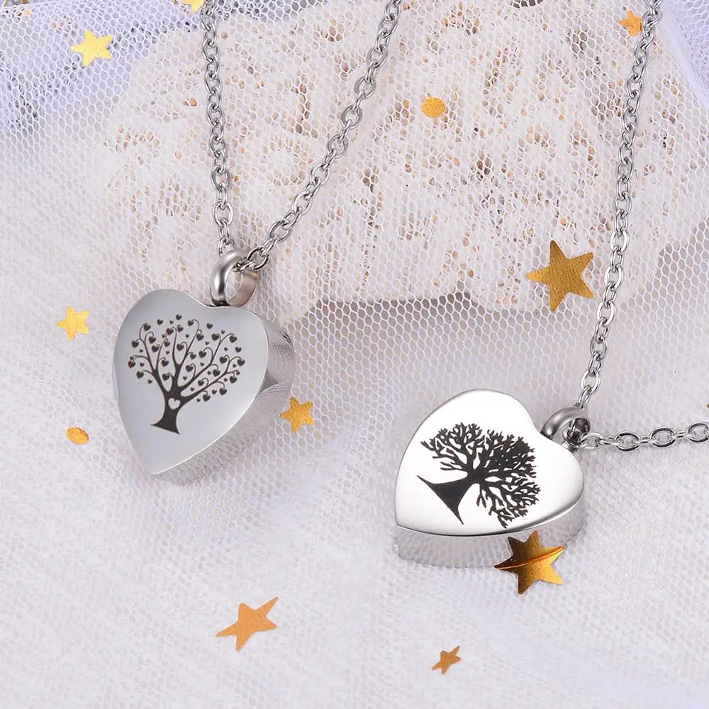 Бесплатная гравировка из нержавеющей стали Древо жизни кулон кремационной урны