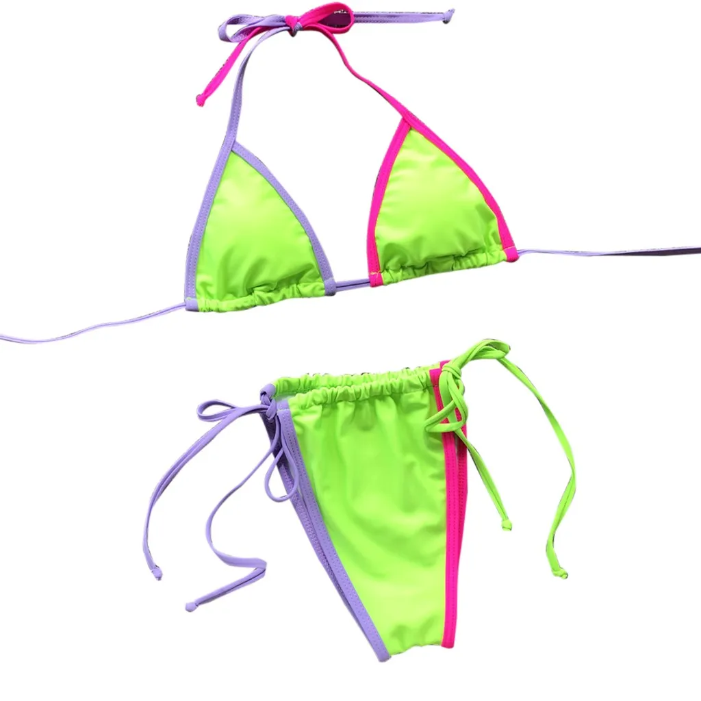 

Bordered Bikinis Set Two Piece Swimsuit Women Micro Bikini 2021 Mujer Push Up Bandage Bathing Suits High Cut Brazilian Swimwear