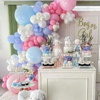 119pcs maka blue latex balloon wreath set powder enamel christening baby birthday party balloon arch set wedding bridal shower