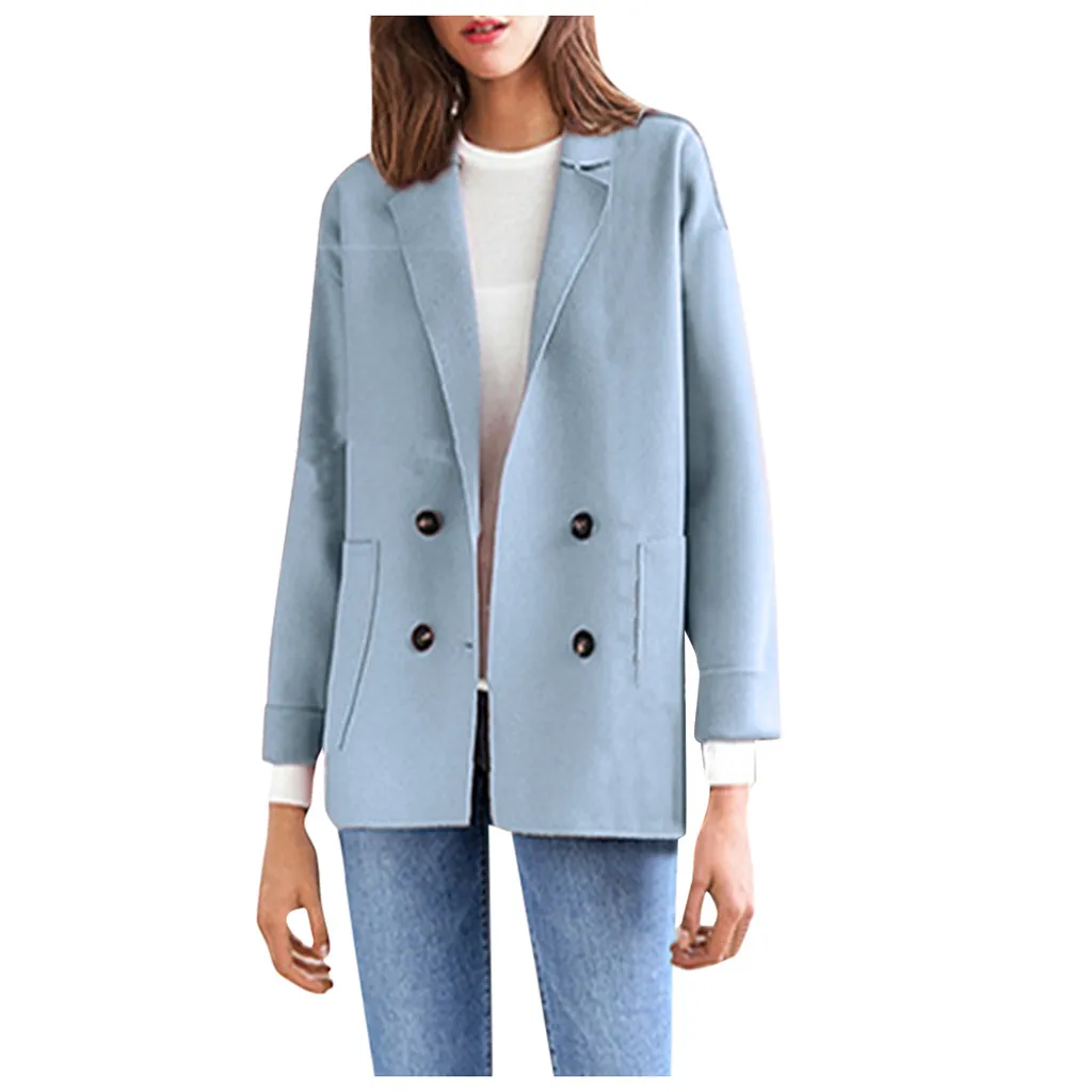Женское шерстяное пальто повседневное с длинным рукавом модель 2019 большого