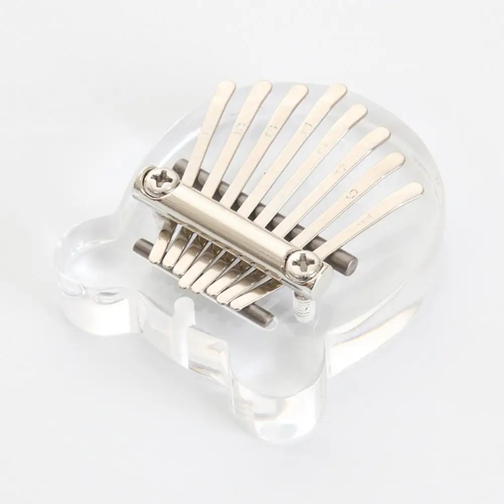 

8-Tone Transparent Faux Crystal Mini Thumb Piano Cute Musical Instrument Gift