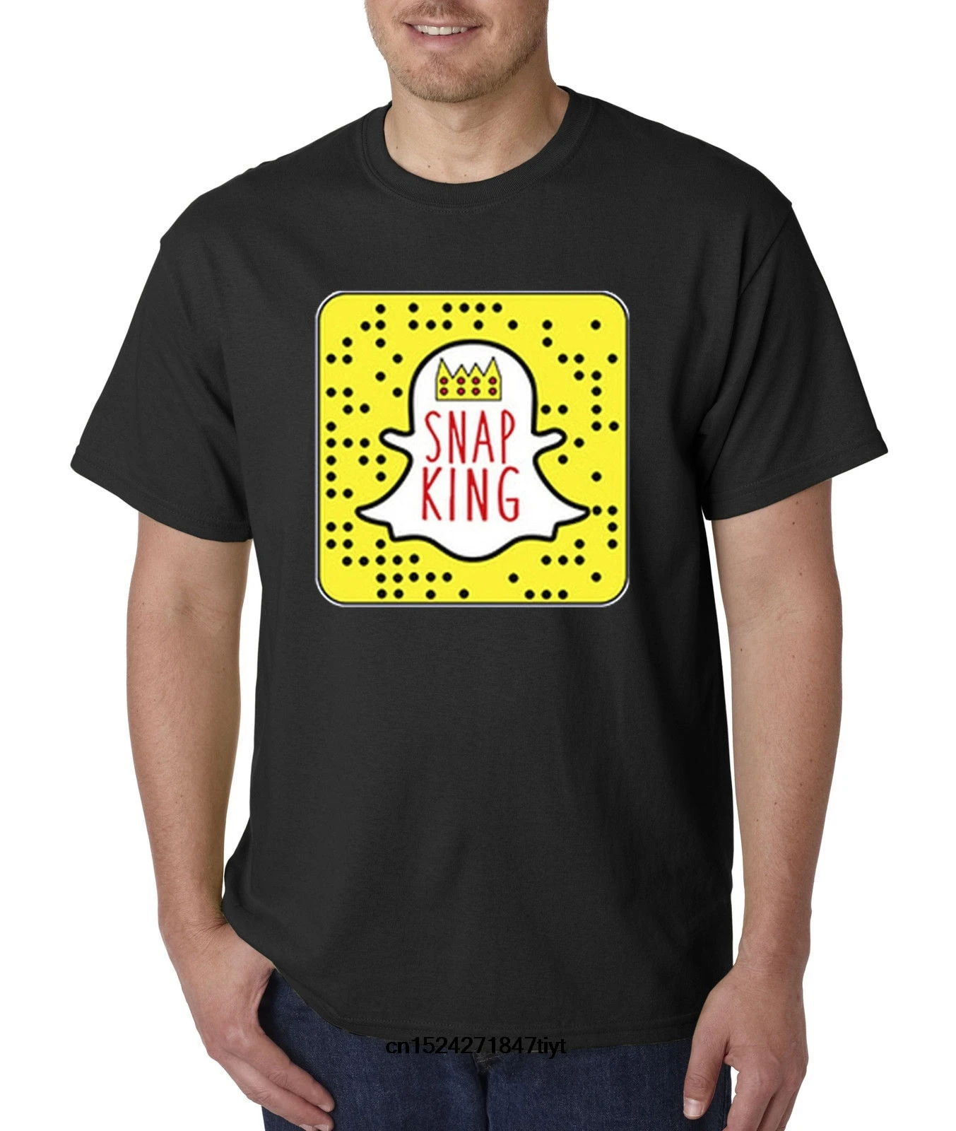 Забавные мужские футболки белые черные новые снэпчат с логотипом King Snapchat