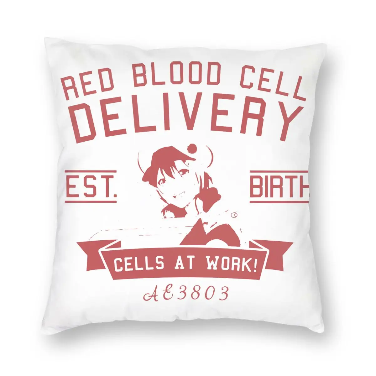 Красные клетки крови доставка на работе аниме квадратная Подушка Чехол