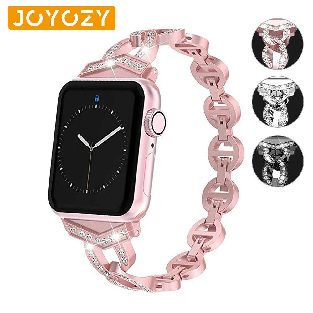 Joyozy женский алмазный браслет идеальный дизайн красивый для apple watch ремешок из