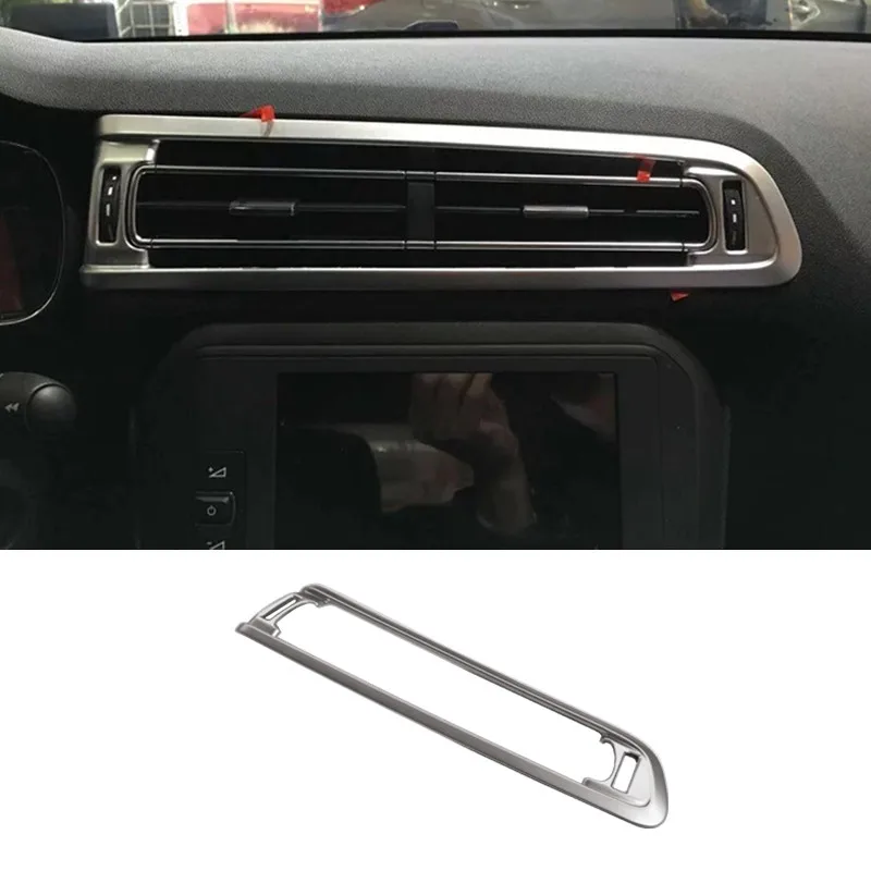 

For Citroen C4 2016 Accessories inner Car garnish front middle Air conditioning Outlet Vent cover trim ABS Matte 1pcs