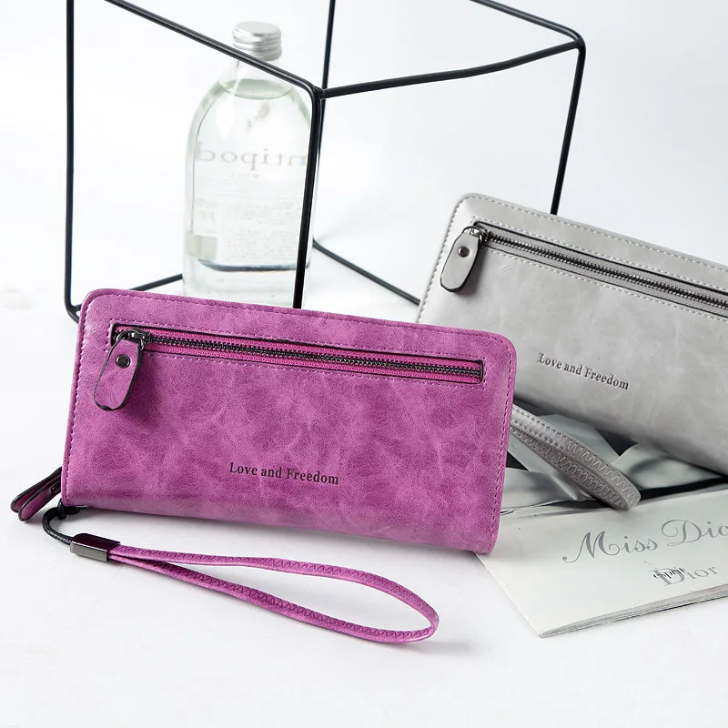 Женский Длинный кошелек с надписью из искусственной кожи|Женские кошельки| |