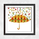 Набор для вышивки крестиком, с разноцветными зонтиками, 11ct, 14ct