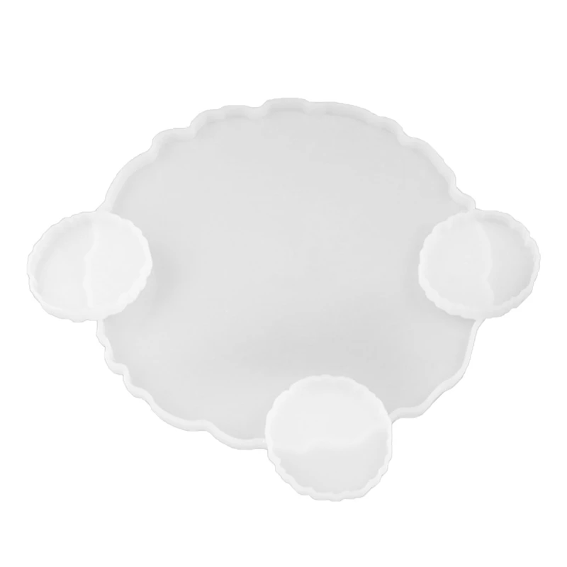 

DIY Tray Crystal Epoxy Silicone Mold, Coaster Mirror Surface Handmade Large Round Tray Handmade Silicone Table