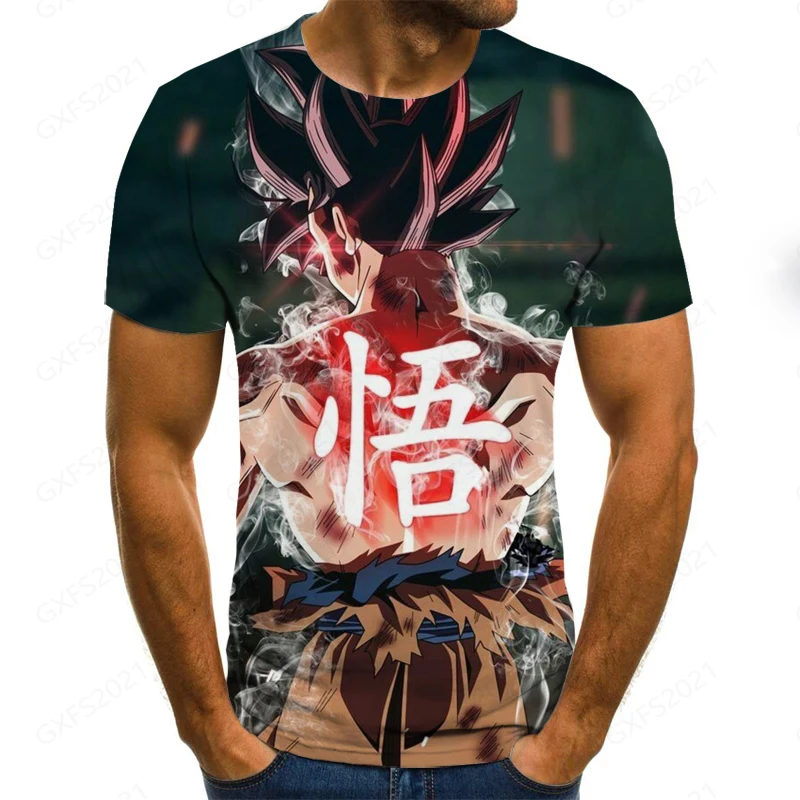 

Men's Summer Harajuku Style 3D Printed T-Shirt Funny Cartoon Series Dragon-Ball Street Party Cool Oversized T-Shirt Hot