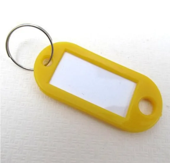 1Pcs Plastic Keychain Key Tags Id Label Name With Split Ring For Baggage Chains Rings | Дом и сад
