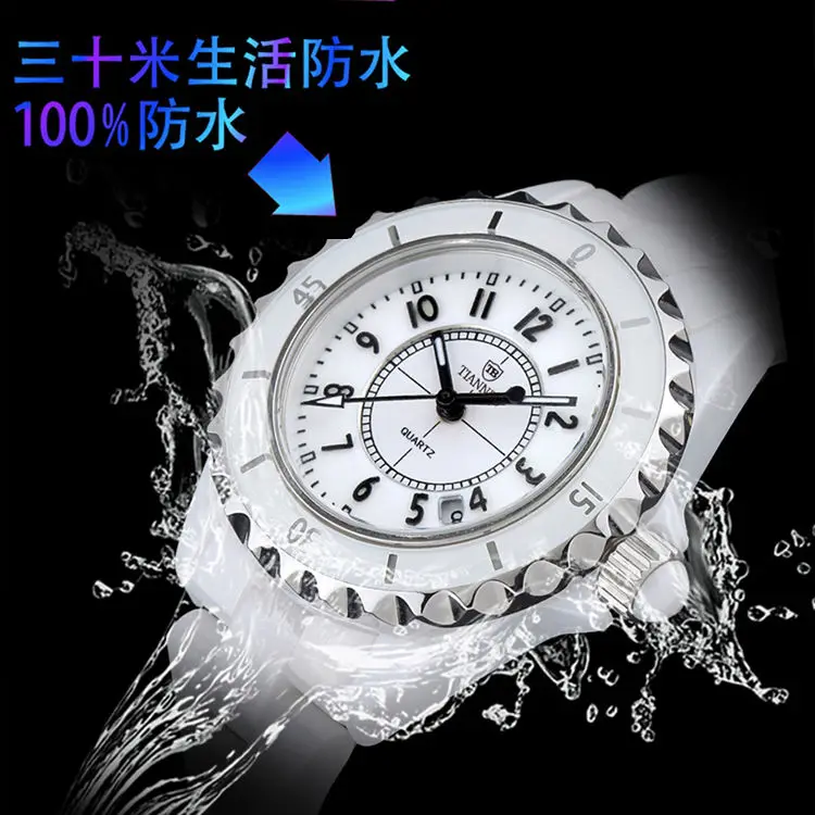 

Women's Ceramic Watch Women's Watch Women's White Ceramic Korean Style Female Student Watch Fashion Waterproof