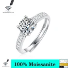 Женское Обручальное кольцо из серебра 6,5 пробы с муассанитом, 100% карат, 925 мм