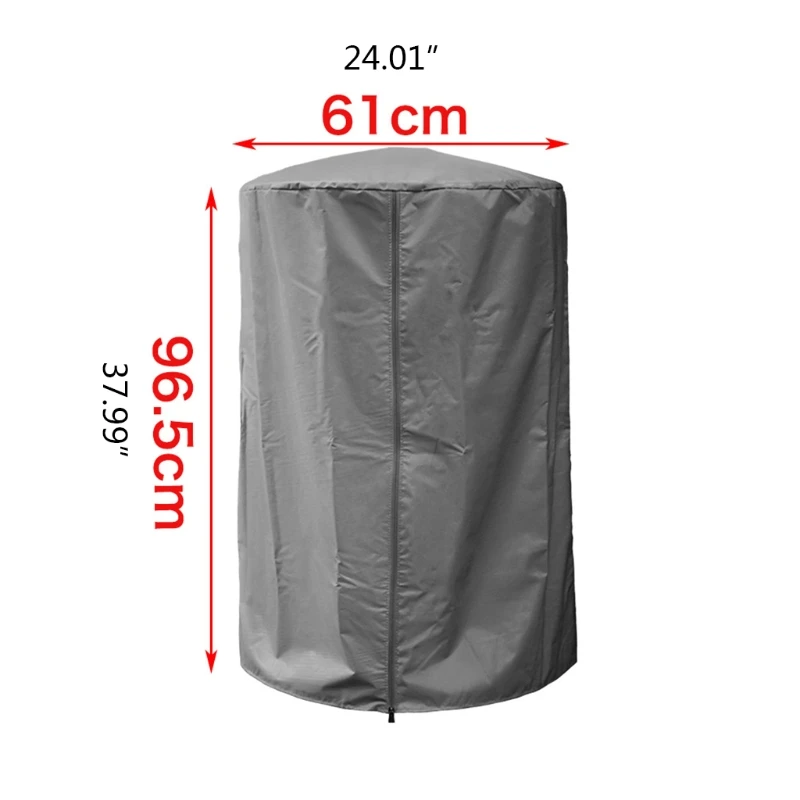 

Universal Waterproof Heater Cover with Zipper Heavy Duty Outdoor Round Heater Cover Standup Patio Heater Dust Cover