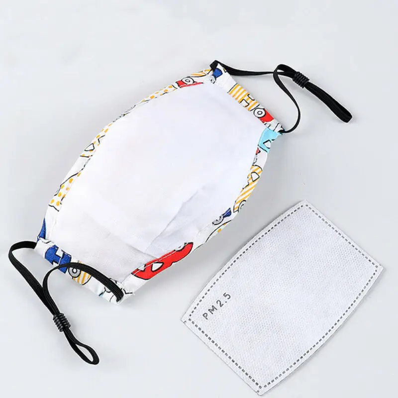 

4 Colors Kid Baby Boys Girls Outside Safe Protection Mouth Face Cover Respirator Replaceable Filter