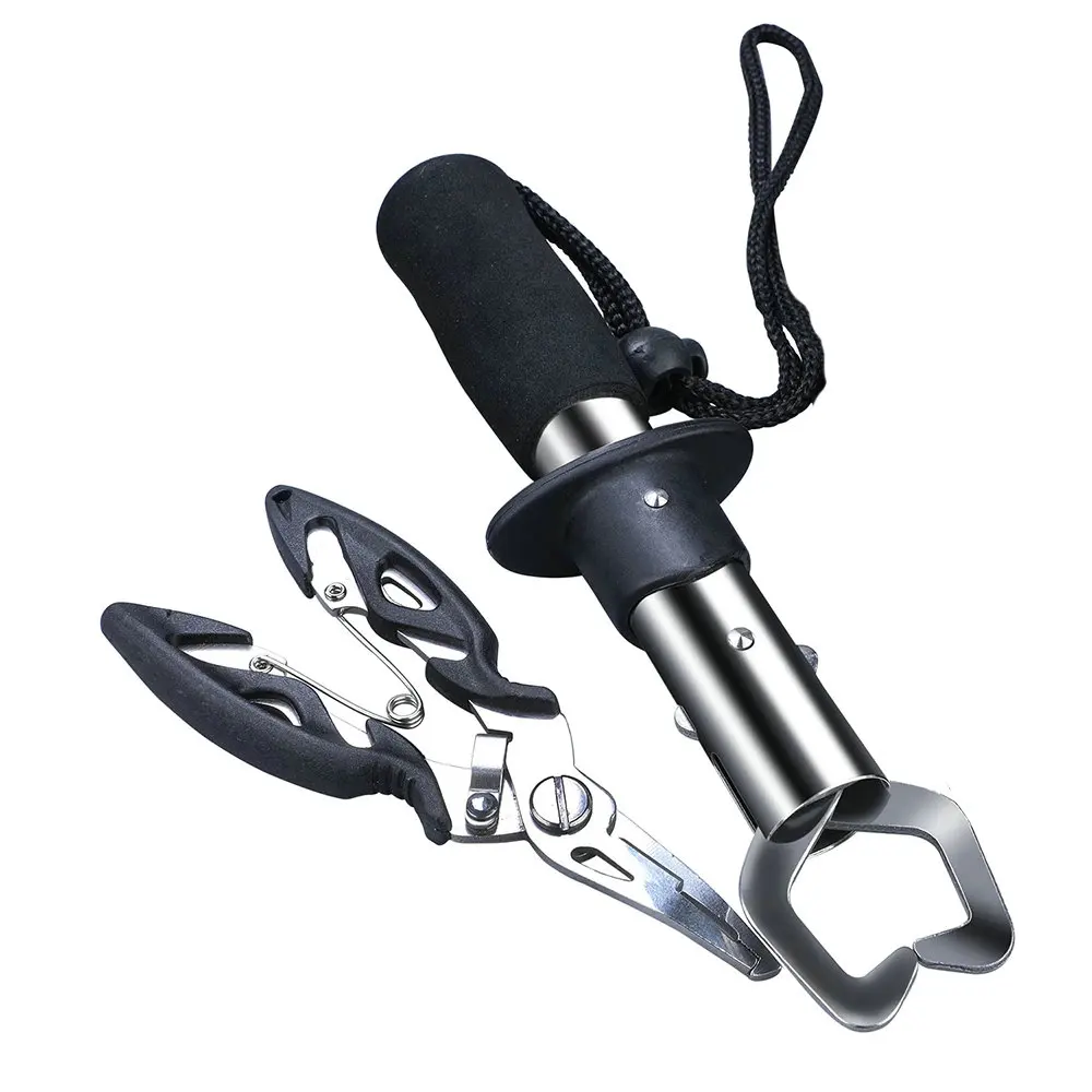 

New Stainless Steel Fishing Grip Set Control + Multifunction Outdoor Fishing Pliers Fish Tackle Fish Lip Gripper Set