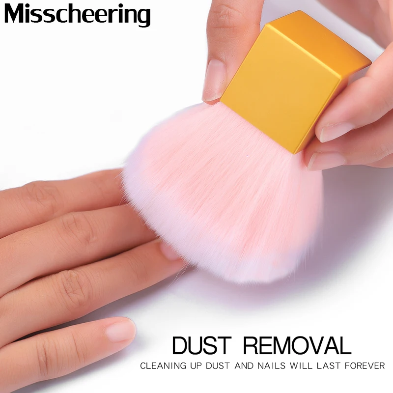 Щетка для очистки ногтей Высококачественная квадратная золотая металлическая