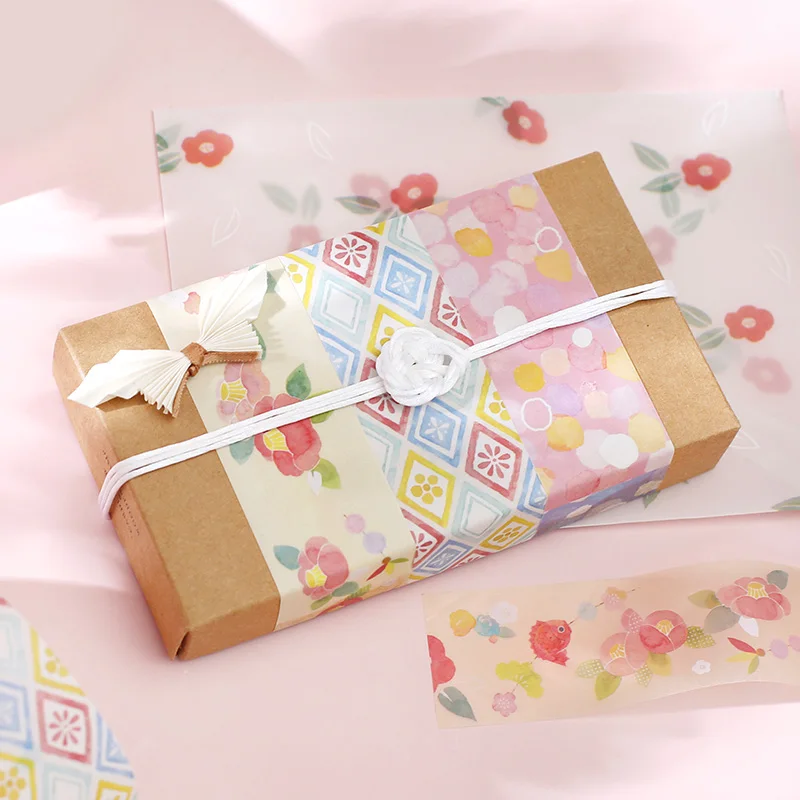 Креативные акварельные цветочные маскирующие декоративные ленты японский васи