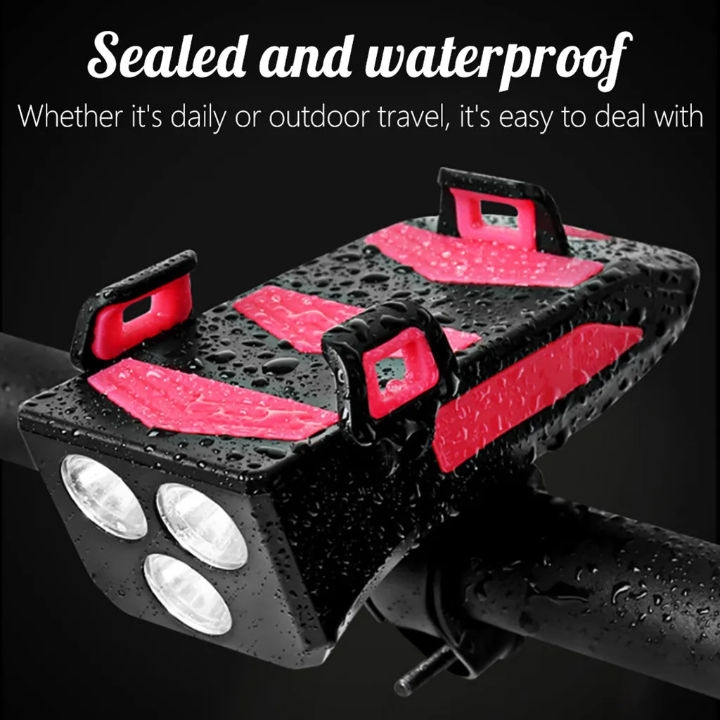 Велосипедный фонарь держатель телефона 4 в 1 велосипедный передний USB Звонок