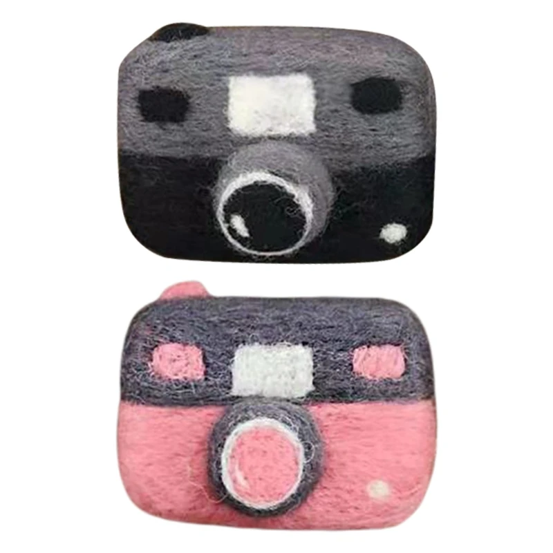 

1Pc New Needle Felted Wool Camera Newborn Photography Accessories for Photo Stuffed Baby Photo Prop Pink Black Camera