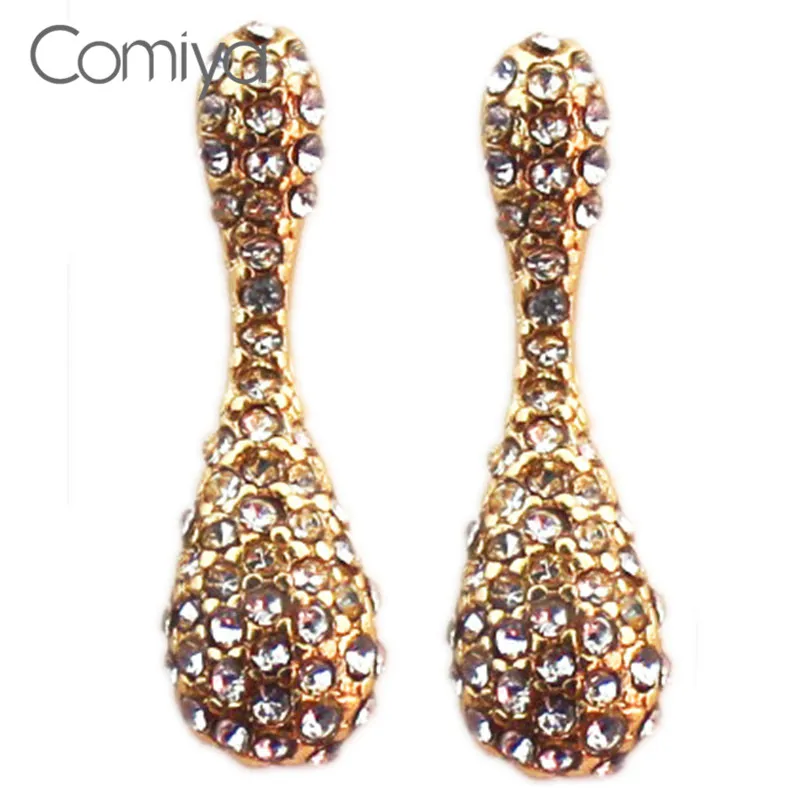 Женские серьги гвоздики Comiya из сплава цинка золотого цвета с геометрическим