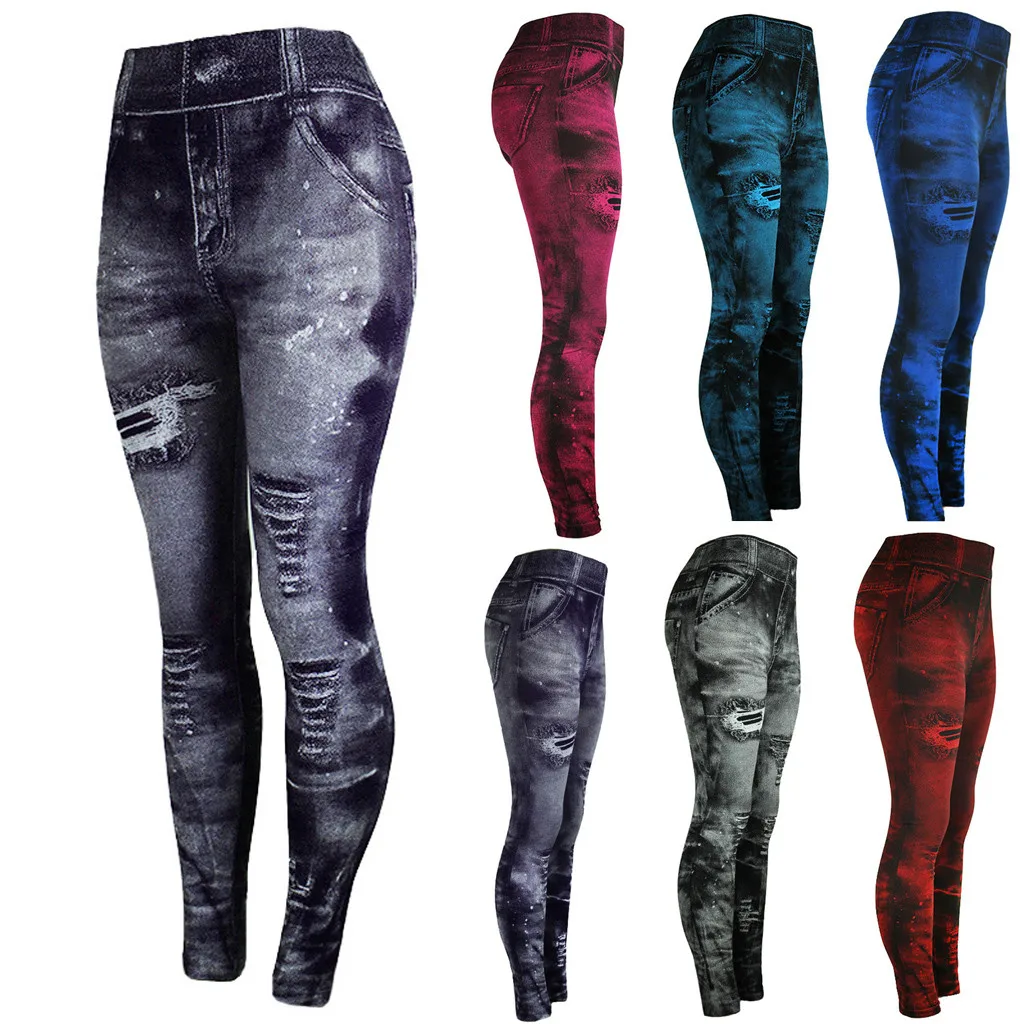 

Women's Jeans Bottom Pants Coloured Hip-up Super Bomb Slim Nine-minute Pants Jegging Jeans Slim Fashion Jeggings Leggings