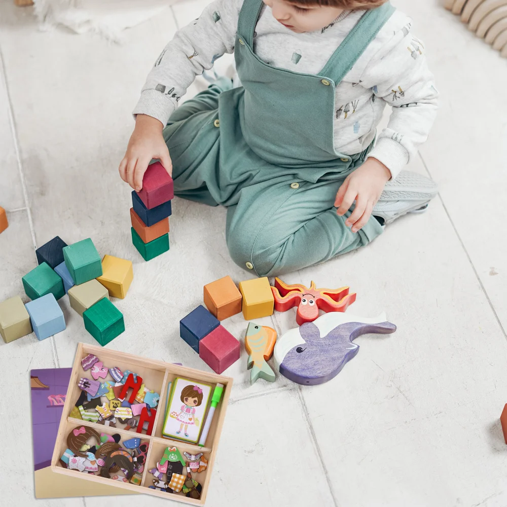 

1 Set Magnetic Puzzle Kids Wooden Jigsaw Funny Early Education Puzzle