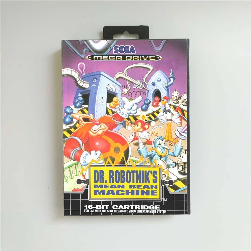 

Dr. Robotnik's Mean Bean Machine - EUR Cover With Retail Box 16 Bit MD Game Card for Sega Megadrive Genesis Video Game Console