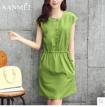 Летняя женская одежда в стиле искусства винтажное платье с короткими рукавами