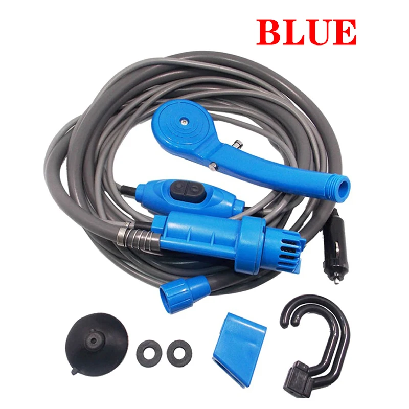 

12V Camping Shower Portable Car Washer High Pressure Car Shower Washer Set Electric Pump Sprayer For Outdoor Travel Hiking