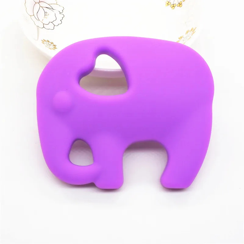 Purple Chengkai 10 шт. силиконовые Слон Прорезыватель зубов для малышей животное против грызунов нового дизайна кулон кольцо для соски зубные кольца для детей сенсорные украшения игрушка - Цвет: Purple