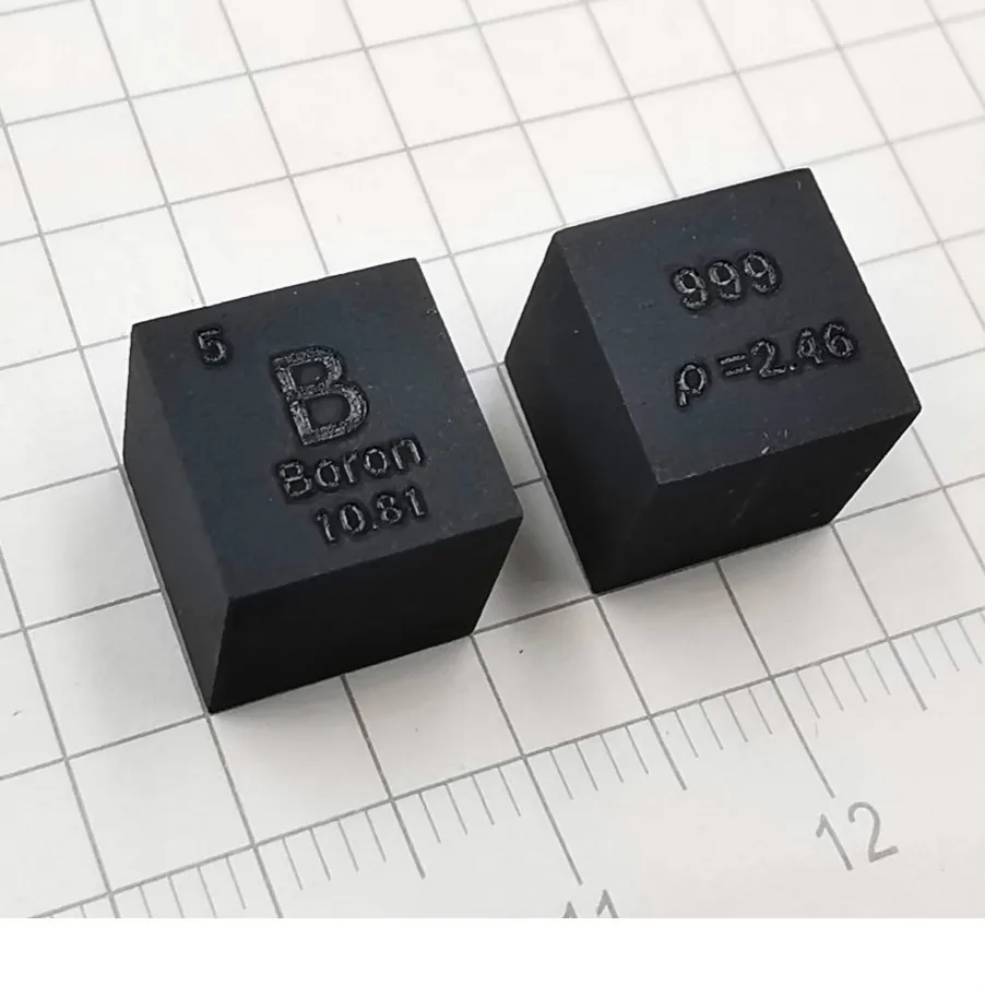 

Free shipping 1pcs 99.9% purity B carved element periodic table 10mm cube with 1.2g Boron ingot / pellet / block