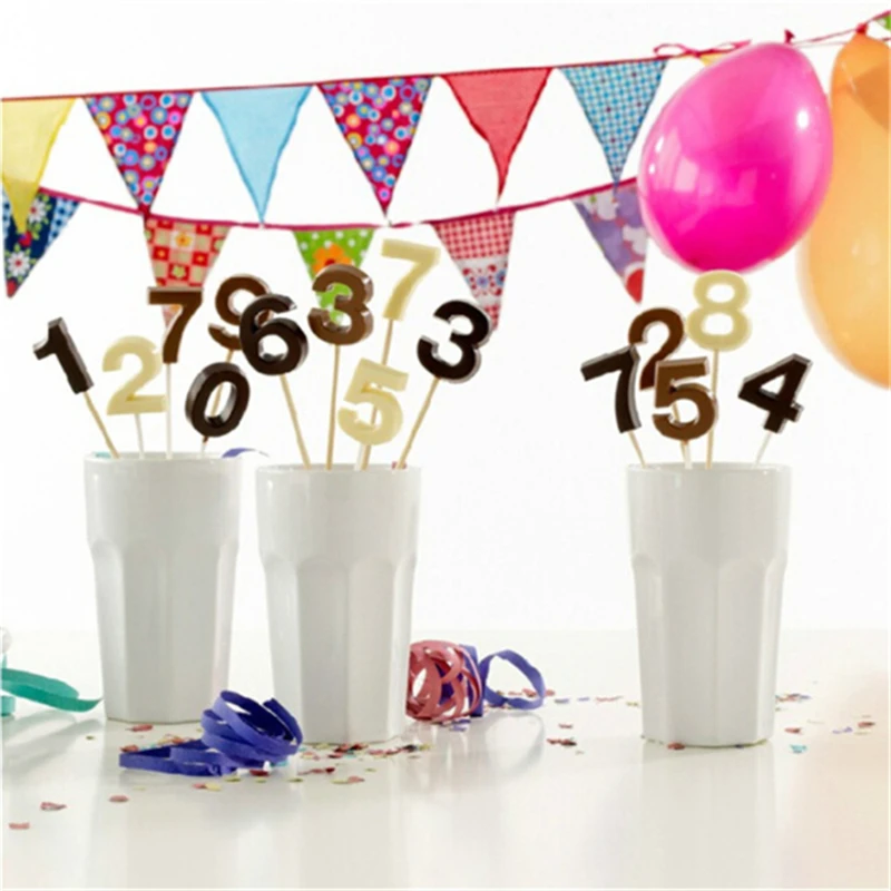 Форма для леденцов шоколада 0-9 в форме цифр силиконовая форма 3D ручная работа |