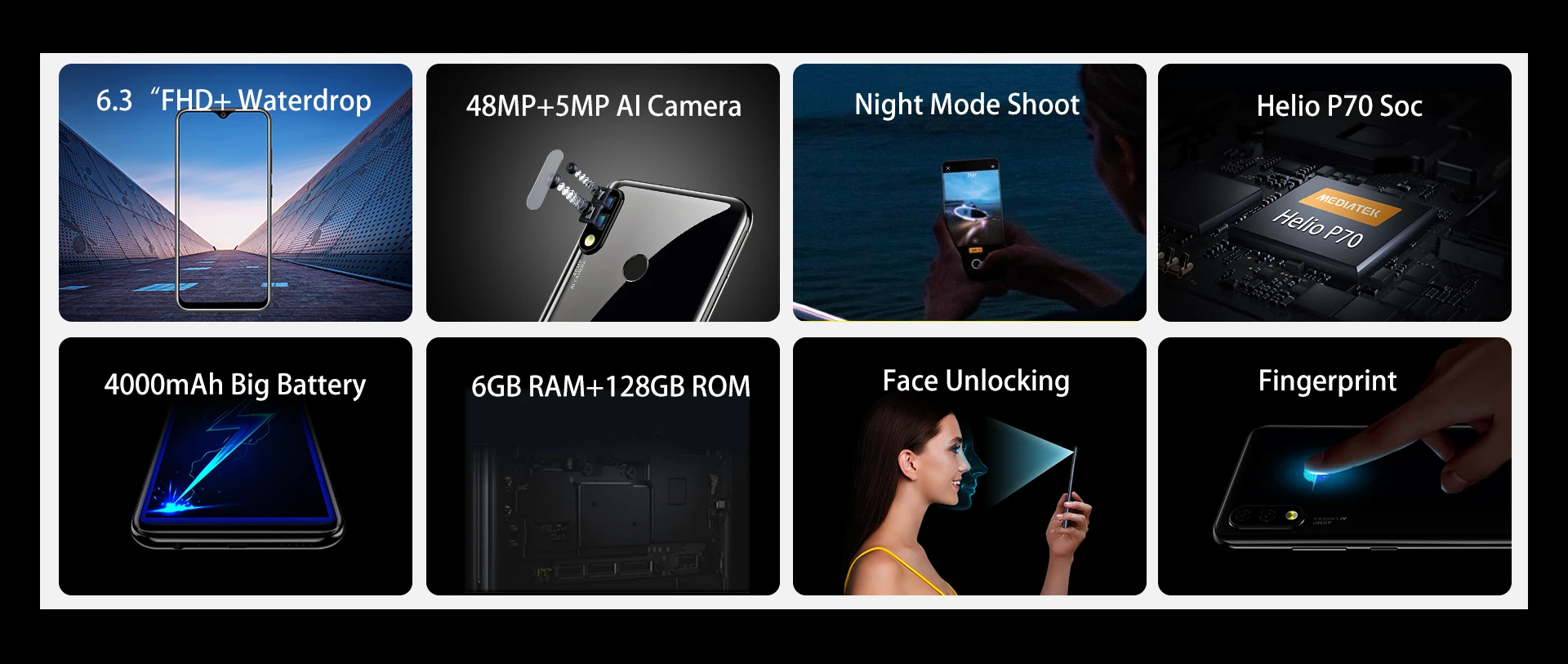 Смартфон Oukitel Y4800 48MP 5MP FF AI камера 16M YOUNGE 6 ГБ ОЗУ 128 Гб ПЗУ Android 9,0 4000 мАч OTG NFC 6,3 ''телефон