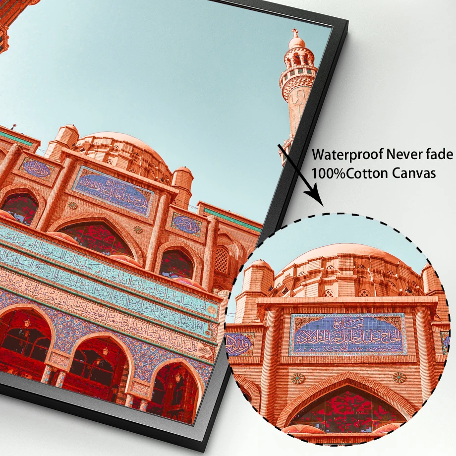 

City Buildings Scenery Wall Art Canvas Painting Islamic Halal Temple Posters And Prints Wall Pictures For Living Room Home Decor