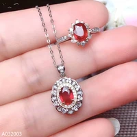 kjjeaxcmy fine jewelry 925 sterling silver inlaid natural new burned ruby womens ring pendant necklace new micro inlay to suppo