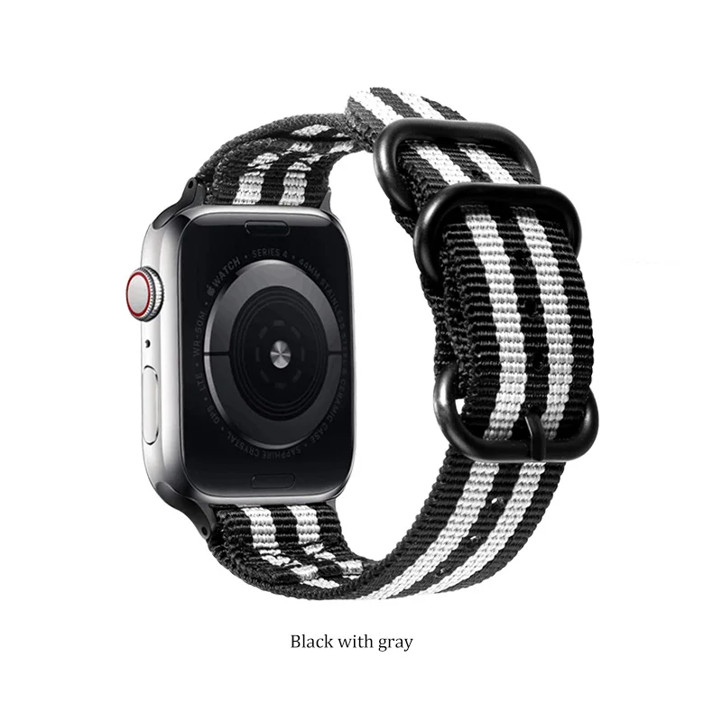 Для Apple watch, версии нейлоновый браслет 3/2/1 серии, спортивный браслет, 42 мм, 38 мм, наручных часов iWatch, браслет - Цвет ремешка: Black and grey